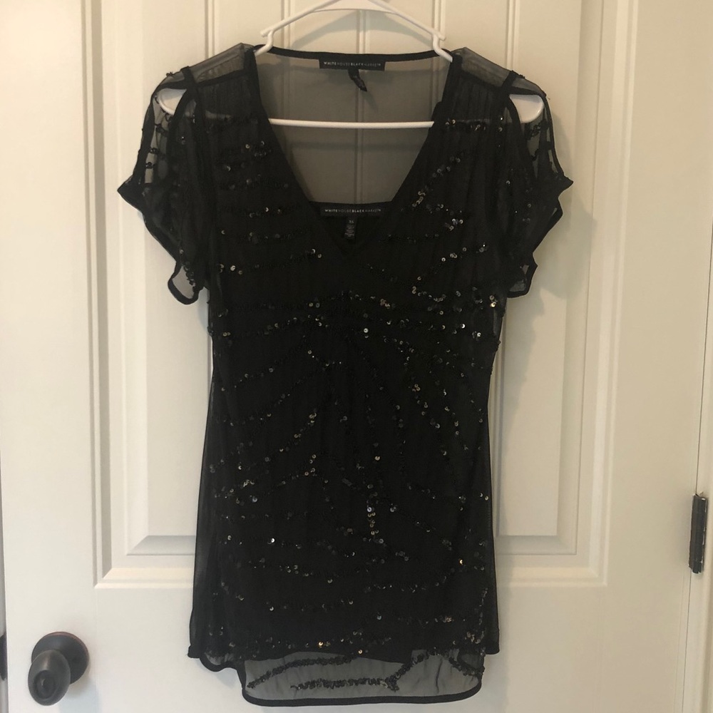 Sequin black top from WHBM